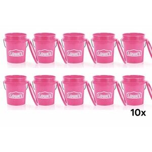Lowe’s Mini Bucket Pink W/ Lid RARE color x10